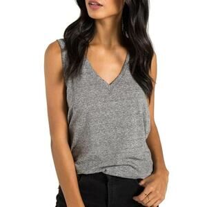 n:Philantrophy Large Lola V Cooper Tank Heather Gray Cotton Blend Sleeveless